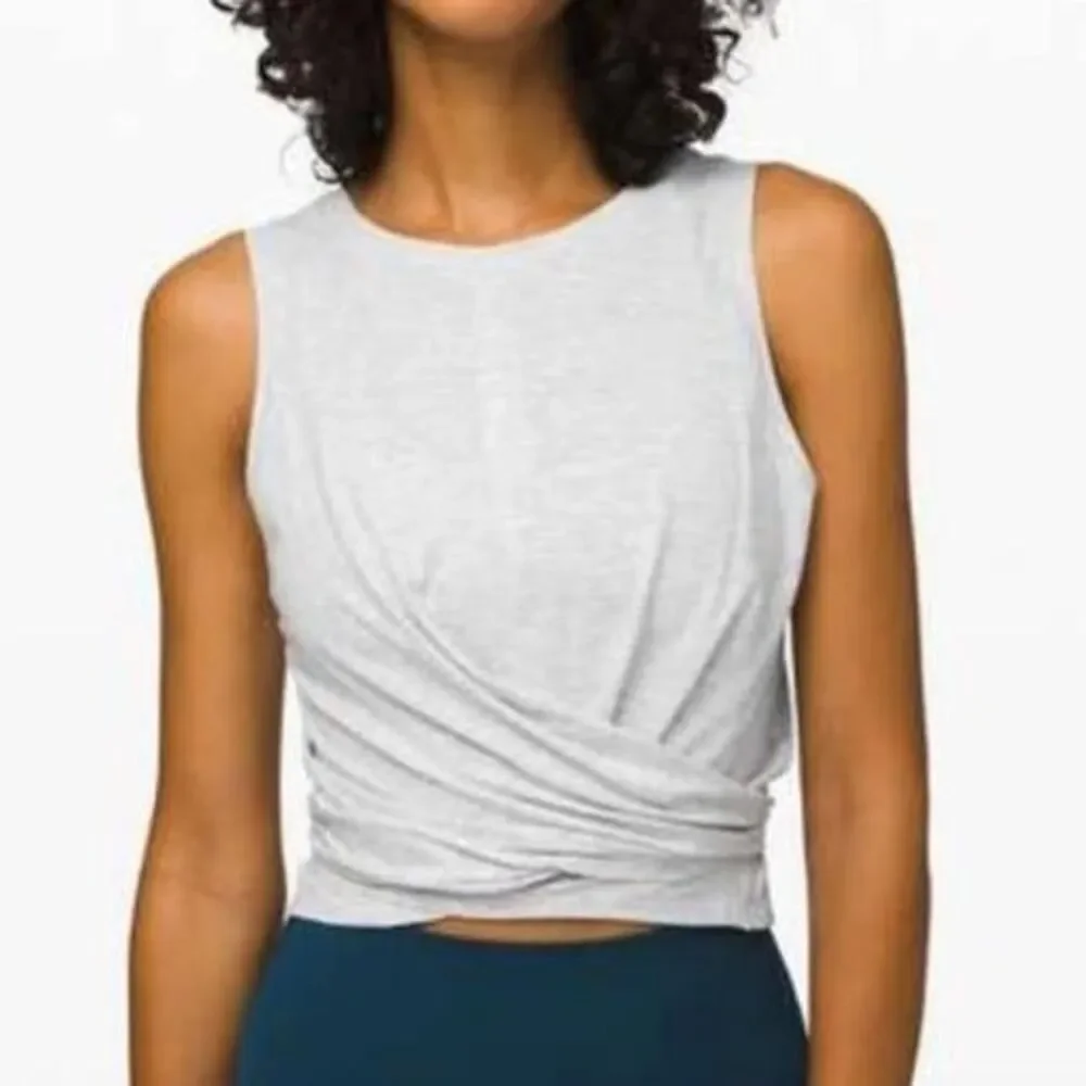 Lululemon Women's Pink Time to Restore Tank front Wrap Tie Bow Medium